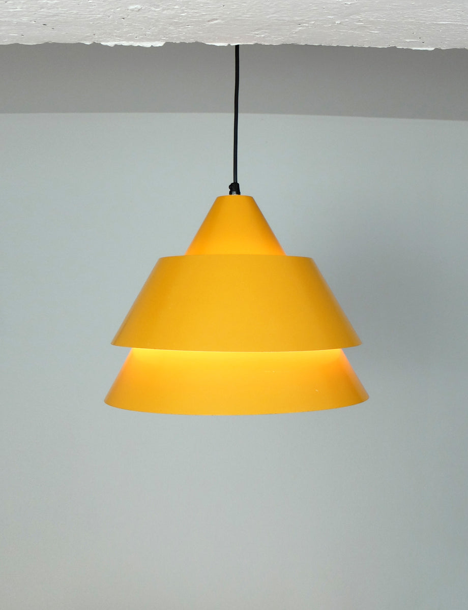 Mid-Century Danish Zone Pendant Lamp in Bahama Yellow by Jo