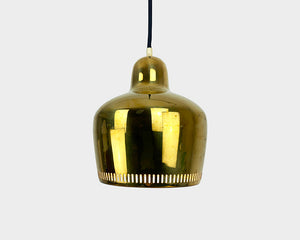 Golden Bell Pendant Lamp in solid Brass Alvar Aalto for Louis Poulsen, 1950s