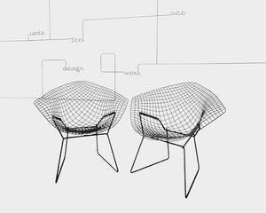 Pair of Diamond chairs, Harry Bertoia for Knoll International, 1960s