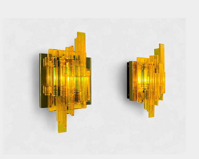 Pair Brutalist Wall Lights, Claus Bolby for Cebo Industri, Denmark, 1970s