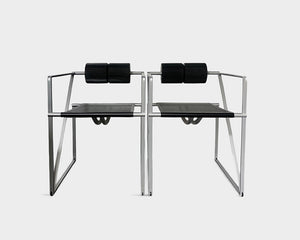 Pair Postmodern Seconda armchairs by Mario Botta for Alias, 1980s, Set of 2