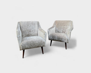 Carlo de Carli Lounge Chairs 1950s upholstered in Fendi Casa Velvet, Pair