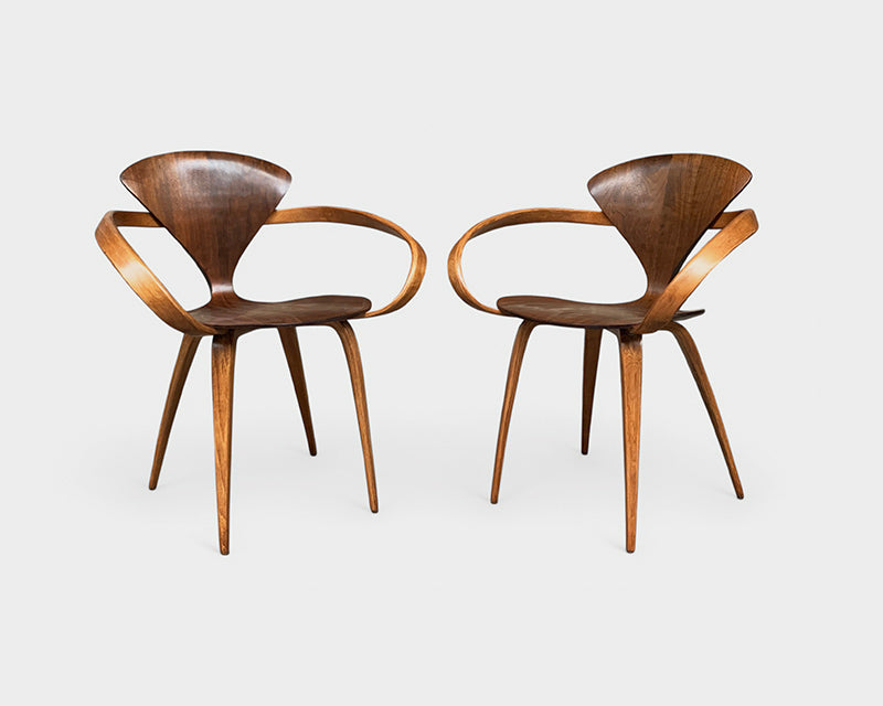 Pair Pretzel Armchairs by Norman Cherner for Plycraft USA, 1950-60s