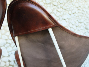 Pair vintage butterfly chairs by Jorge Ferrari Hardoy, disassembly possible, new covers