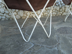 Pair vintage butterfly chairs by Jorge Ferrari Hardoy, disassembly possible, new covers