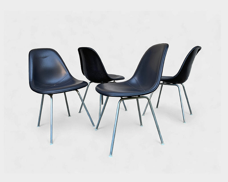 Set of 4 DSX Fiberglass Chairs, Charles & Ray Eames for Herman Miller, 1980s