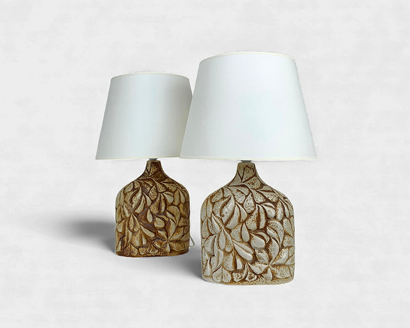 Pair big Danish Soholm Stentøj ceramic table lamps by Haico Nitzsche, stoneware