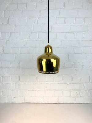 Golden Bell Pendant Lamp in solid Brass Alvar Aalto for Louis Poulsen, 1950s