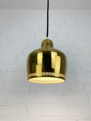 Golden Bell Pendant Lamp in solid Brass Alvar Aalto for Louis Poulsen, 1950s