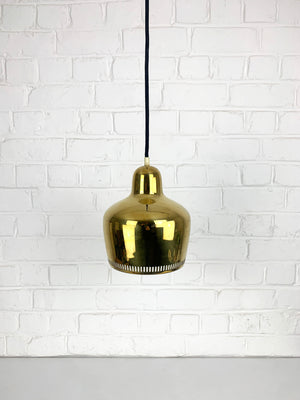 Golden Bell Pendant Lamp in solid Brass Alvar Aalto for Louis Poulsen, 1950s