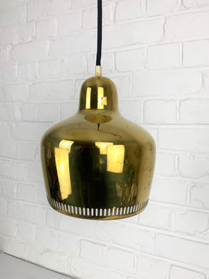 Golden Bell Pendant Lamp in solid Brass Alvar Aalto for Louis Poulsen, 1950s