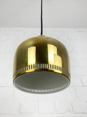 Golden Bell Pendant Lamp in solid Brass Alvar Aalto for Louis Poulsen, 1950s