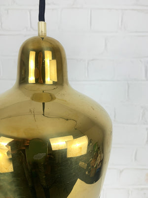 Golden Bell Pendant Lamp in solid Brass Alvar Aalto for Louis Poulsen, 1950s