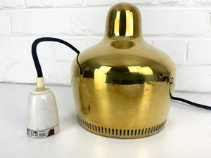 Golden Bell Pendant Lamp in solid Brass Alvar Aalto for Louis Poulsen, 1950s