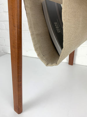 Danish Teak Side Table with Magazine Holder, 1960s Mid-Century