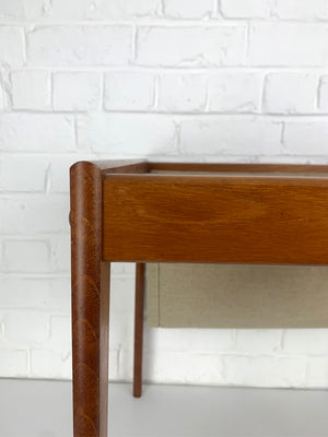 Danish Teak Side Table with Magazine Holder, 1960s Mid-Century