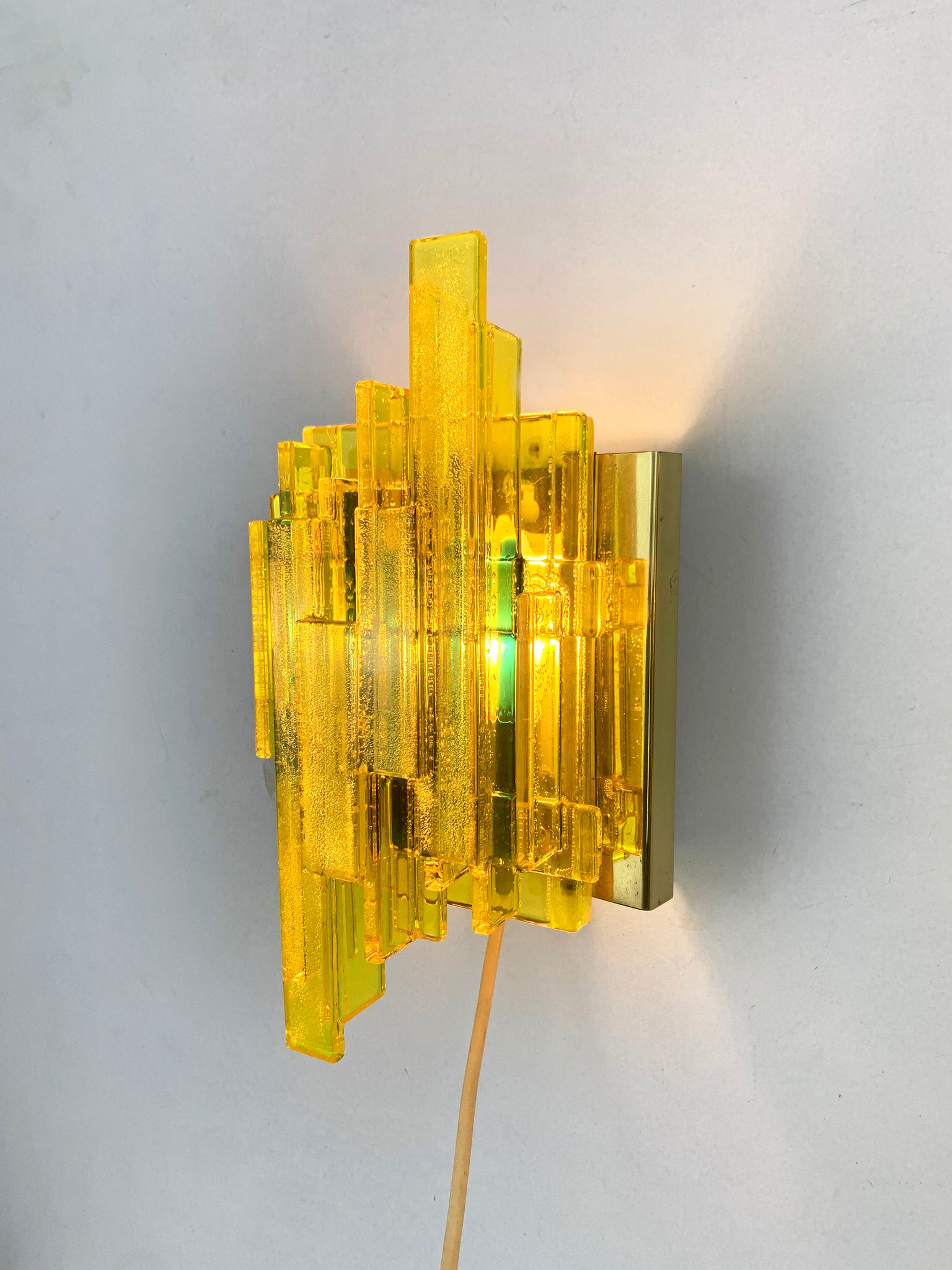 Pair Brutalist Wall Lights, Claus Bolby for Cebo Industri, Denmark, 1970s