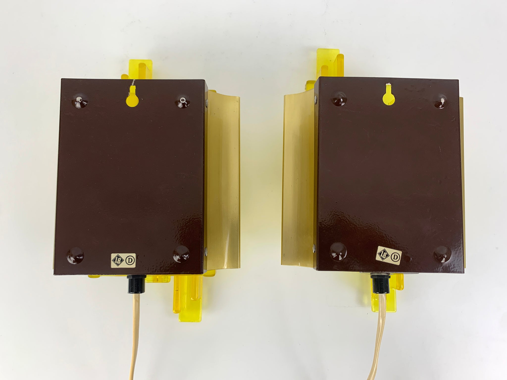 Pair Brutalist Wall Lights, Claus Bolby for Cebo Industri, Denmark, 1970s