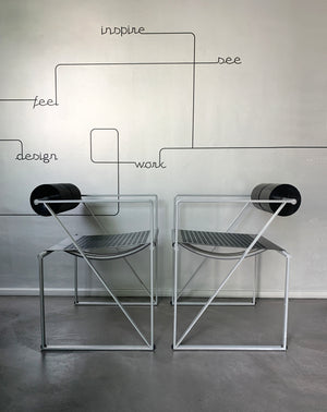 Pair Postmodern Seconda armchairs by Mario Botta for Alias, 1980s, Set of 2