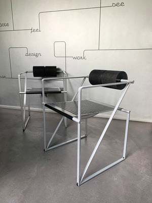 Pair Postmodern Seconda armchairs by Mario Botta for Alias, 1980s, Set of 2