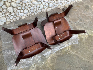 Pair LCW Lounge Chairs Wood Walnut, Charles & Ray Eames Evans / Herman Miller 1948-49