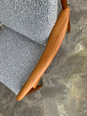 Lounge Easy chair 118 in Teak & Bouclé by Grete Jalk for France & Son, Denmark, 1960s