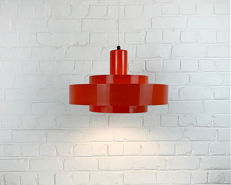 Red Equator Pendant Lamp by Jo Hammerborg for Fog & Mørup, 1960s