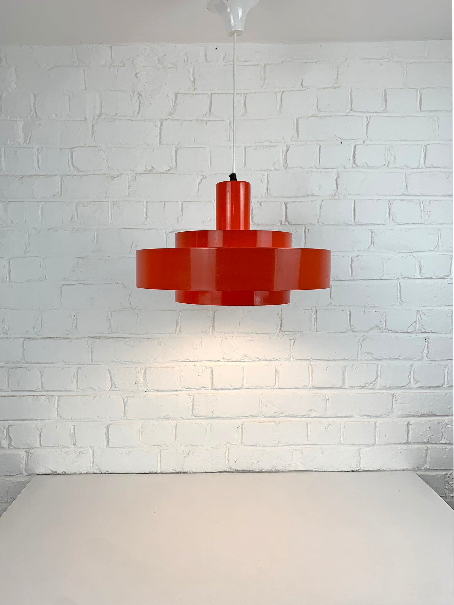 Red Equator Pendant Lamp by Jo Hammerborg for Fog & Mørup, 1960s