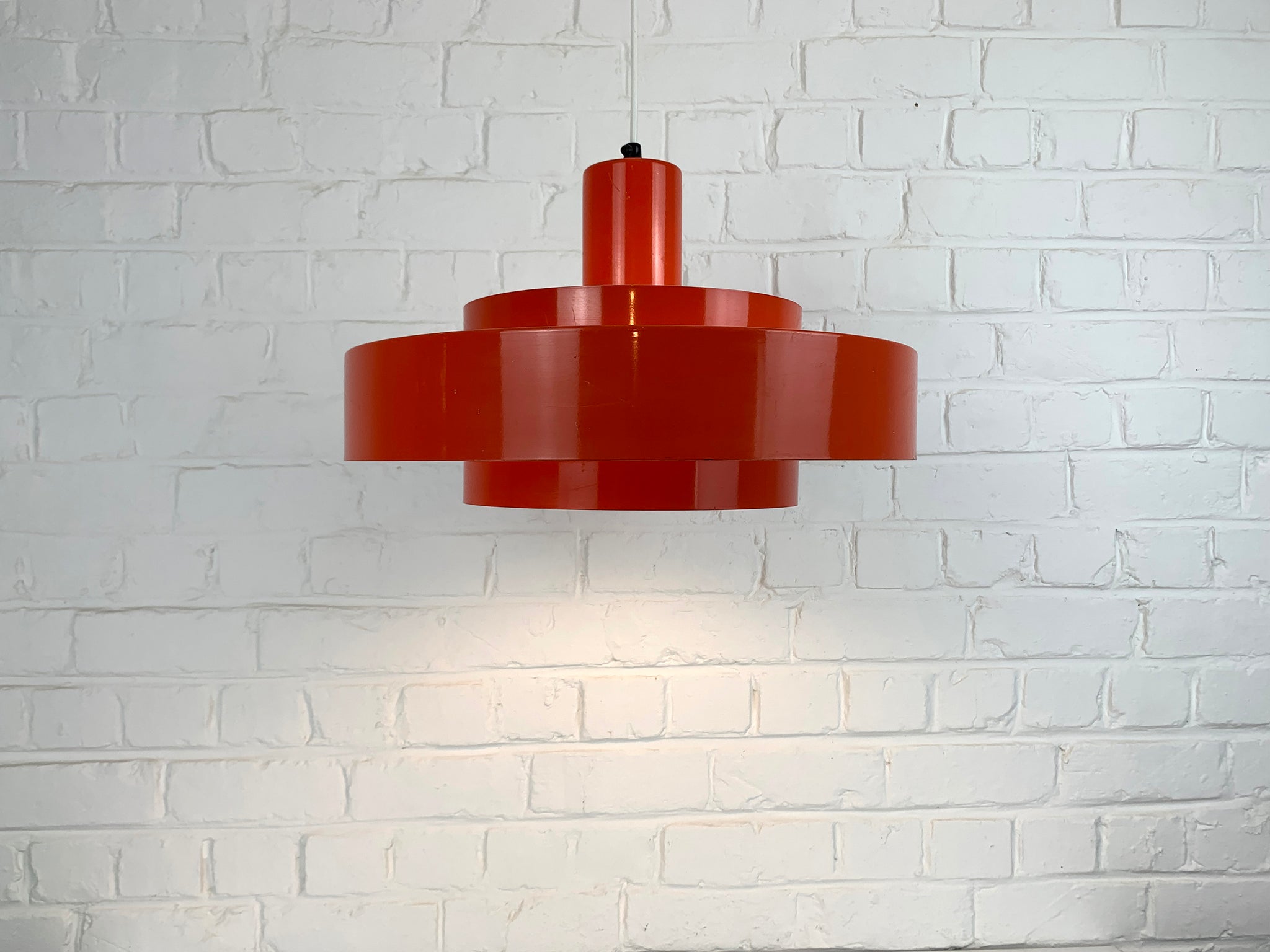 Red Equator Pendant Lamp by Jo Hammerborg for Fog & Mørup, 1960s