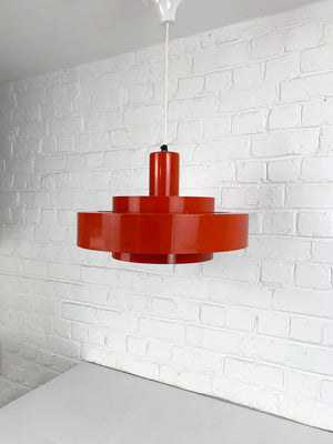 Red Equator Pendant Lamp by Jo Hammerborg for Fog & Mørup, 1960s