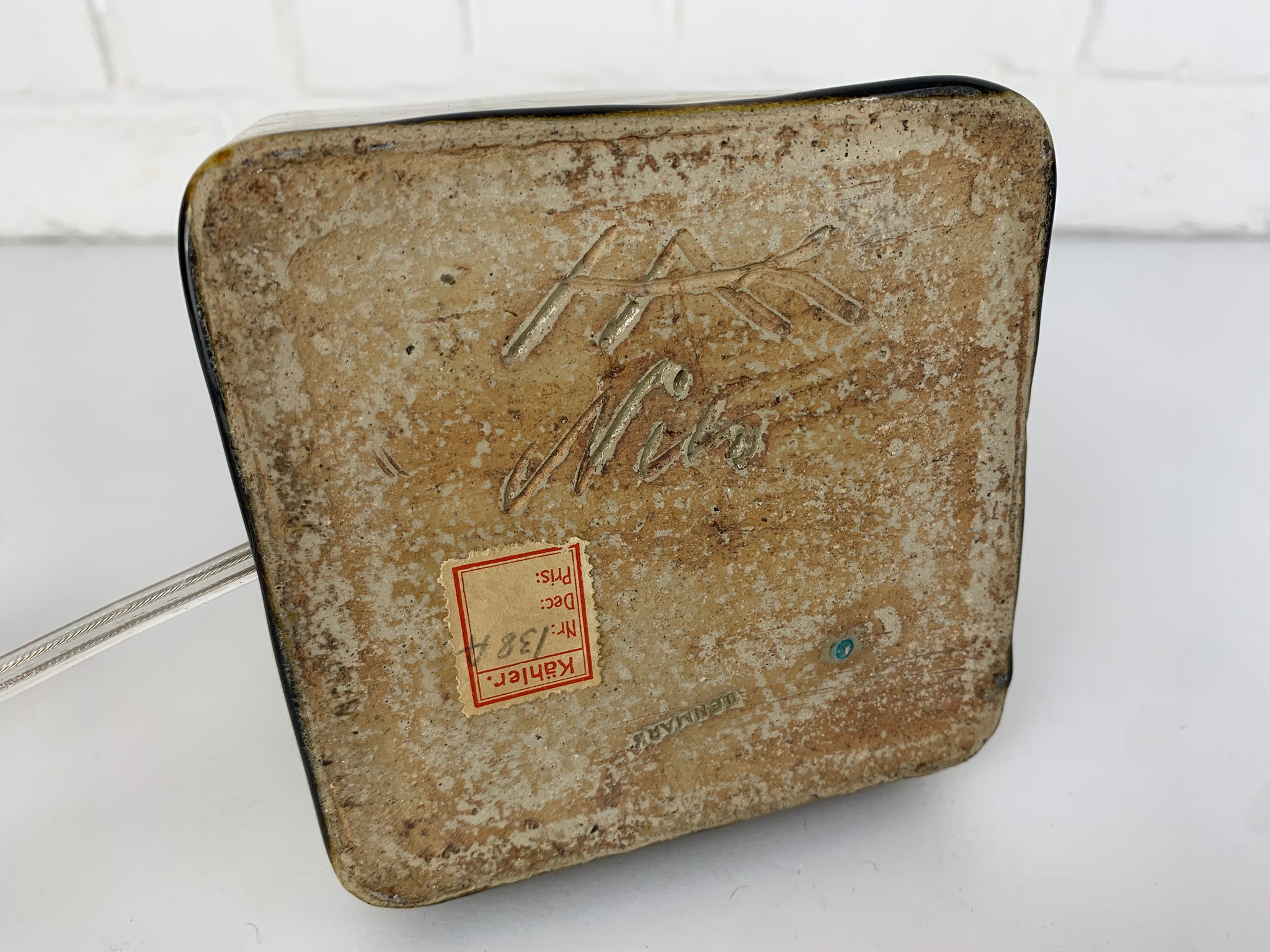 Danish Modernist Ceramic Table Lamp, Stoneware, Nils Kähler for HAK Denmark 1960