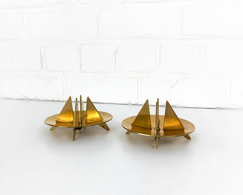 Pair Brass Candleholders Nr.20 by Pierre Forsell for Skultuna Sweden 1960s