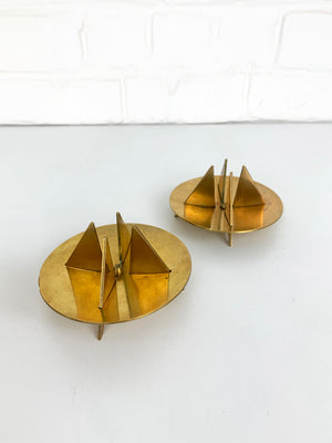 Pair Brass Candleholders Nr.20 by Pierre Forsell for Skultuna Sweden 1960s