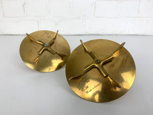 Pair Brass Candleholders Nr.20 by Pierre Forsell for Skultuna Sweden 1960s