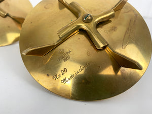 Pair Brass Candleholders Nr.20 by Pierre Forsell for Skultuna Sweden 1960s