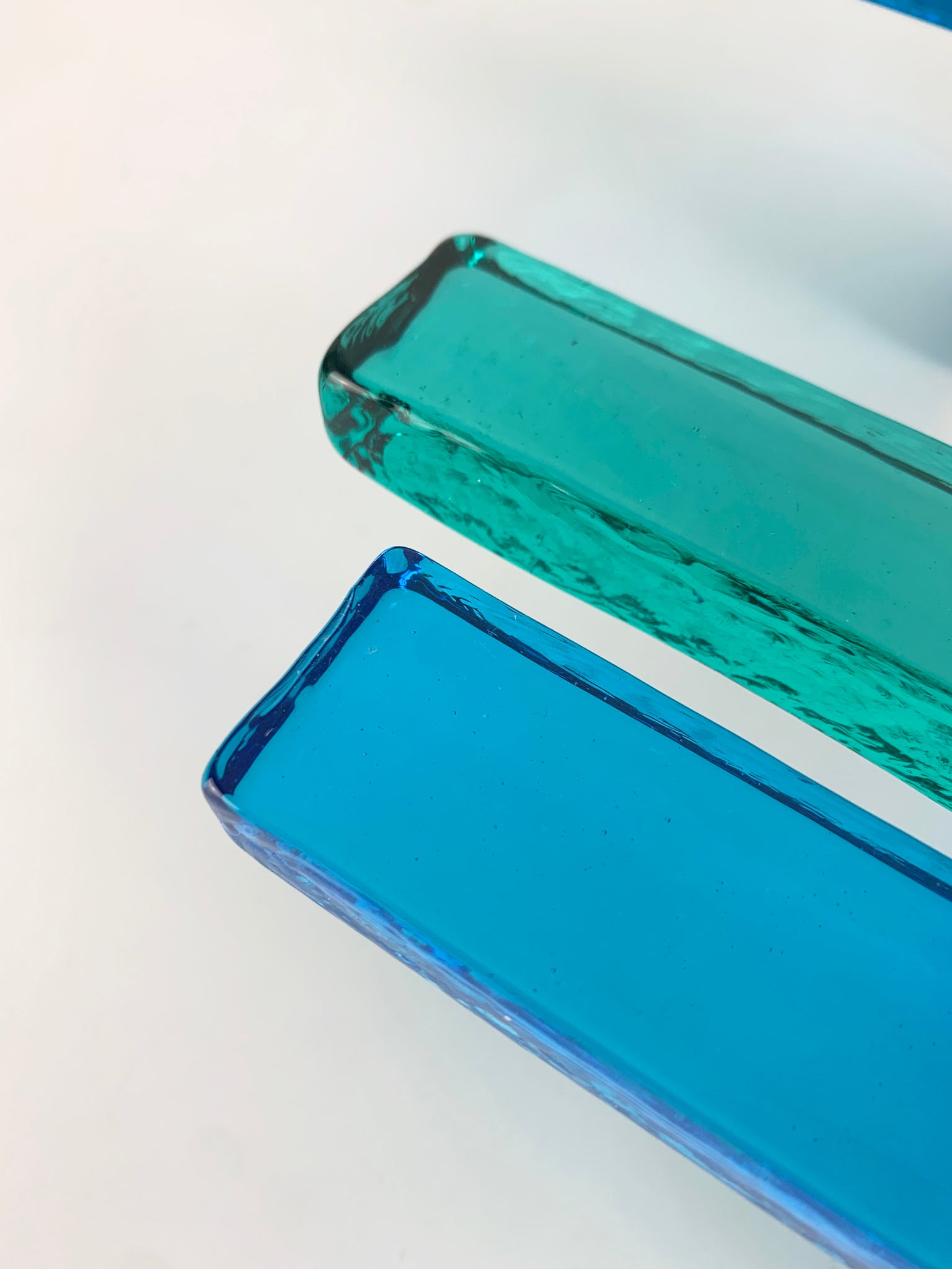 Pair of Blue Glass Wall Sconces by Svend Aage Holm-Sorensen, Denmark, 1960s