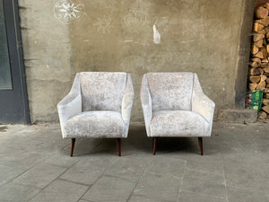 Carlo de Carli Lounge Chairs 1950s upholstered in Fendi Casa Velvet, Pair