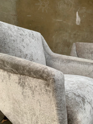 Carlo de Carli Lounge Chairs 1950s upholstered in Fendi Casa Velvet, Pair