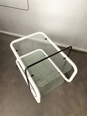 Postmodern Trolley, Memphis Style, Quaderna Pattern, Italy 1980s