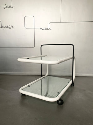 Postmodern Trolley, Memphis Style, Quaderna Pattern, Italy 1980s