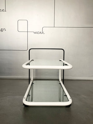 Postmodern Trolley, Memphis Style, Quaderna Pattern, Italy 1980s