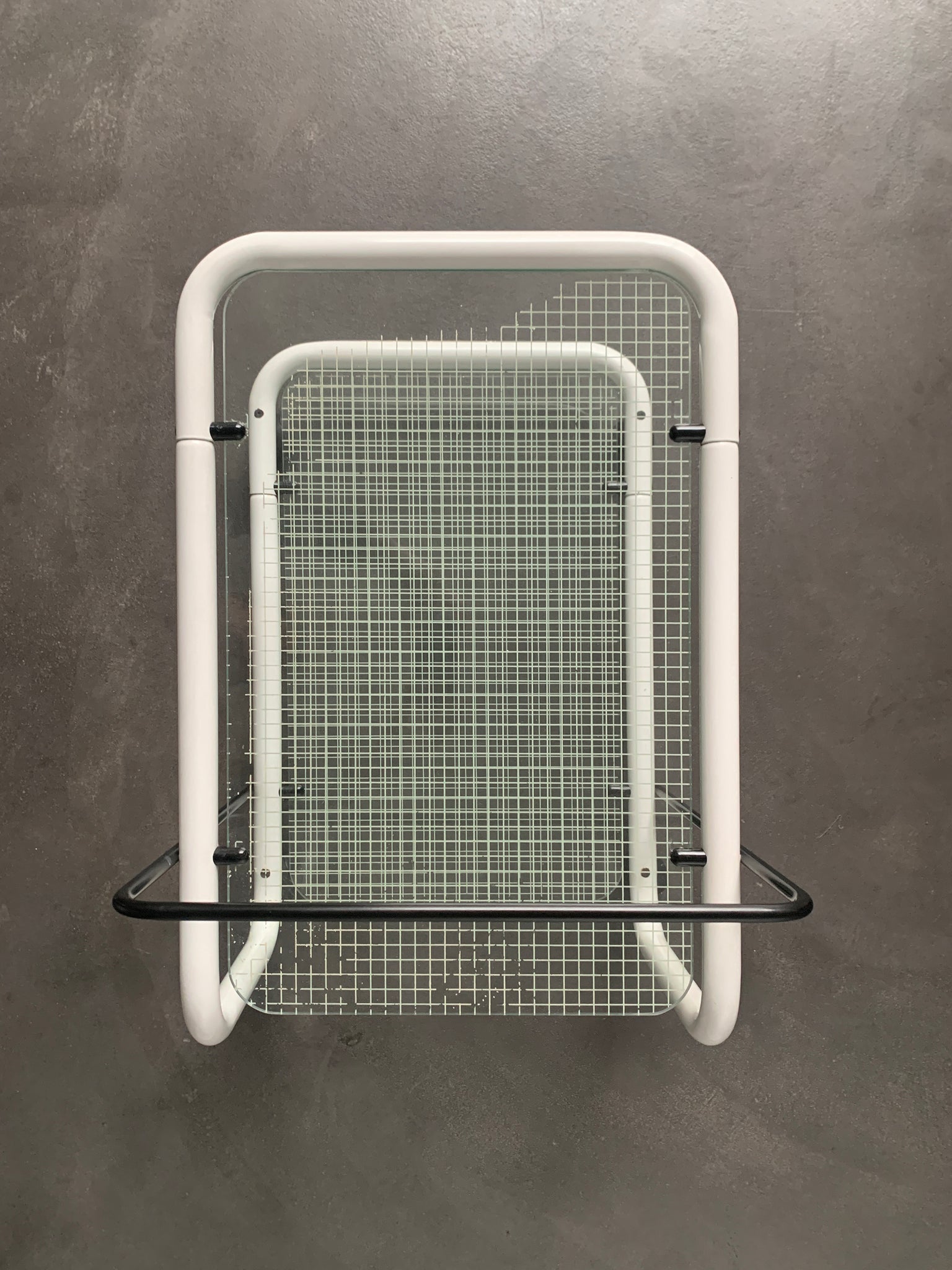 Postmodern Trolley, Memphis Style, Quaderna Pattern, Italy 1980s