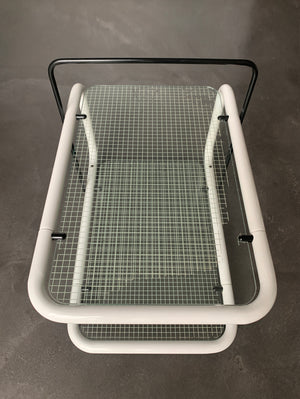 Postmodern Trolley, Memphis Style, Quaderna Pattern, Italy 1980s