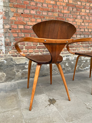 Pair Pretzel Armchairs by Norman Cherner for Plycraft USA, 1950-60s