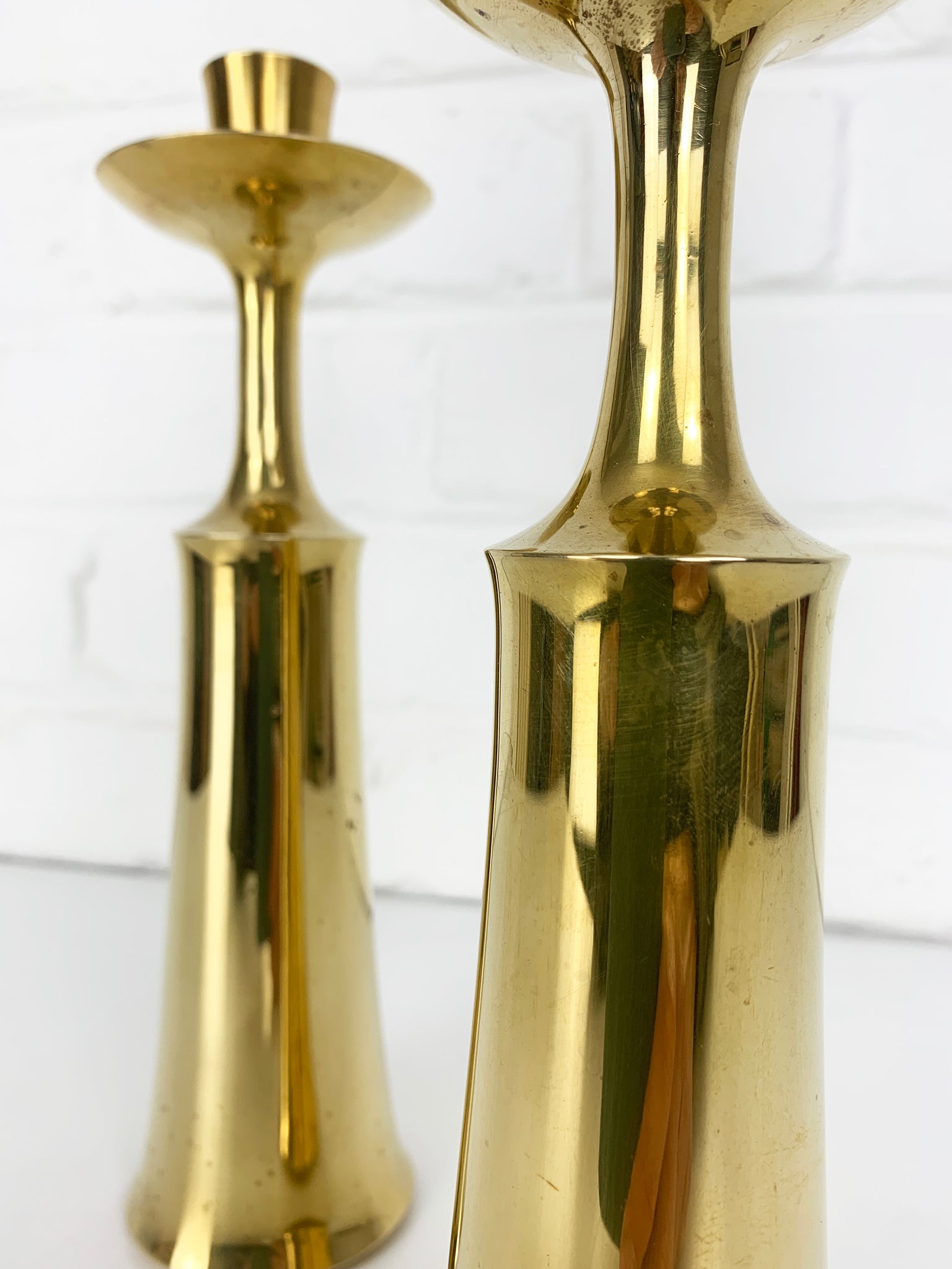 Jens Quistgaard Brass Candlesticks JHQ Dansk Design Candle Holders