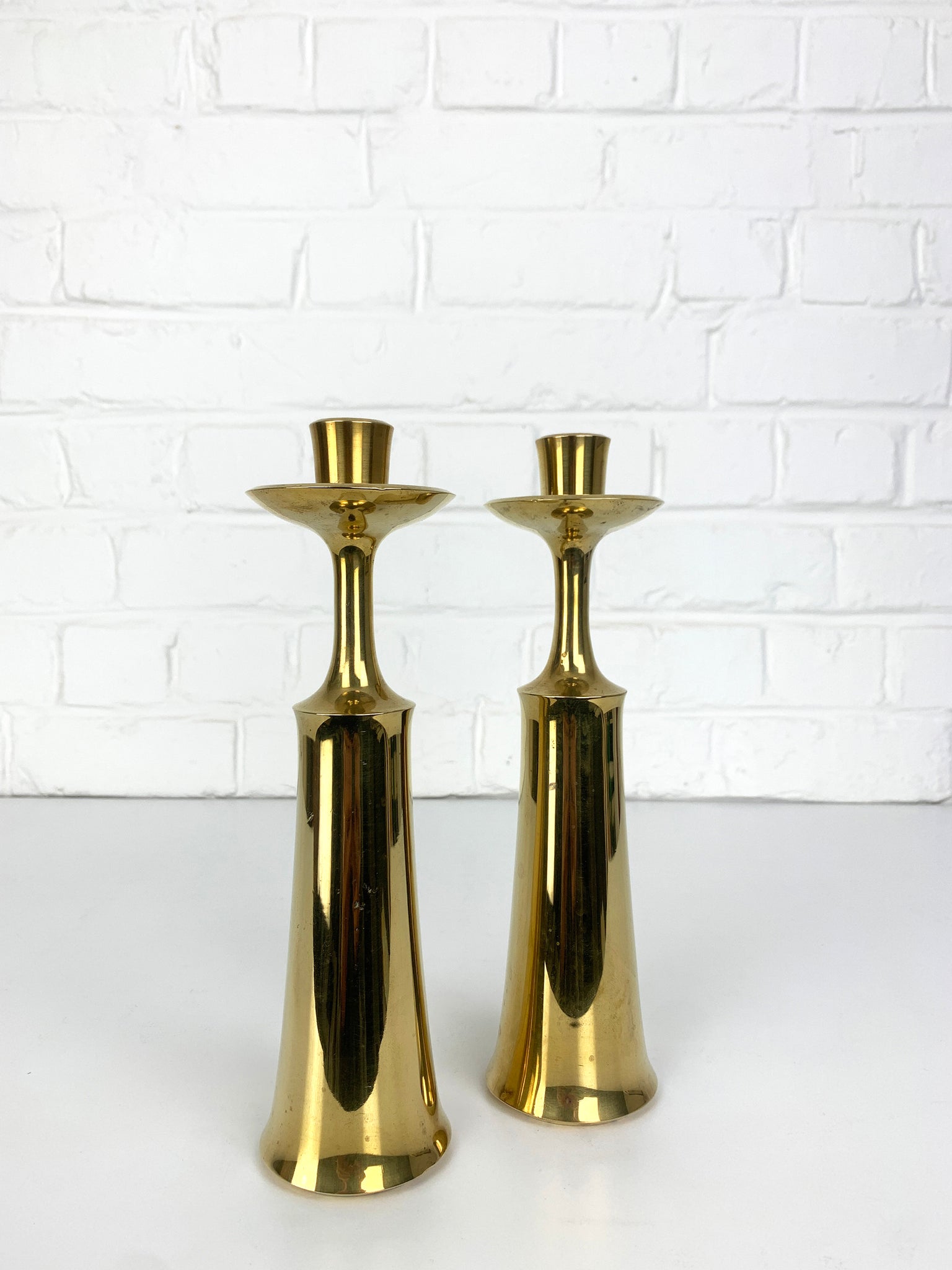 Jens Quistgaard Brass Candlesticks JHQ Dansk Design Candle Holders