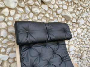 Pernilla Lounge Arm Chair, new leather, by Bruno Mathsson, Sweden 1970