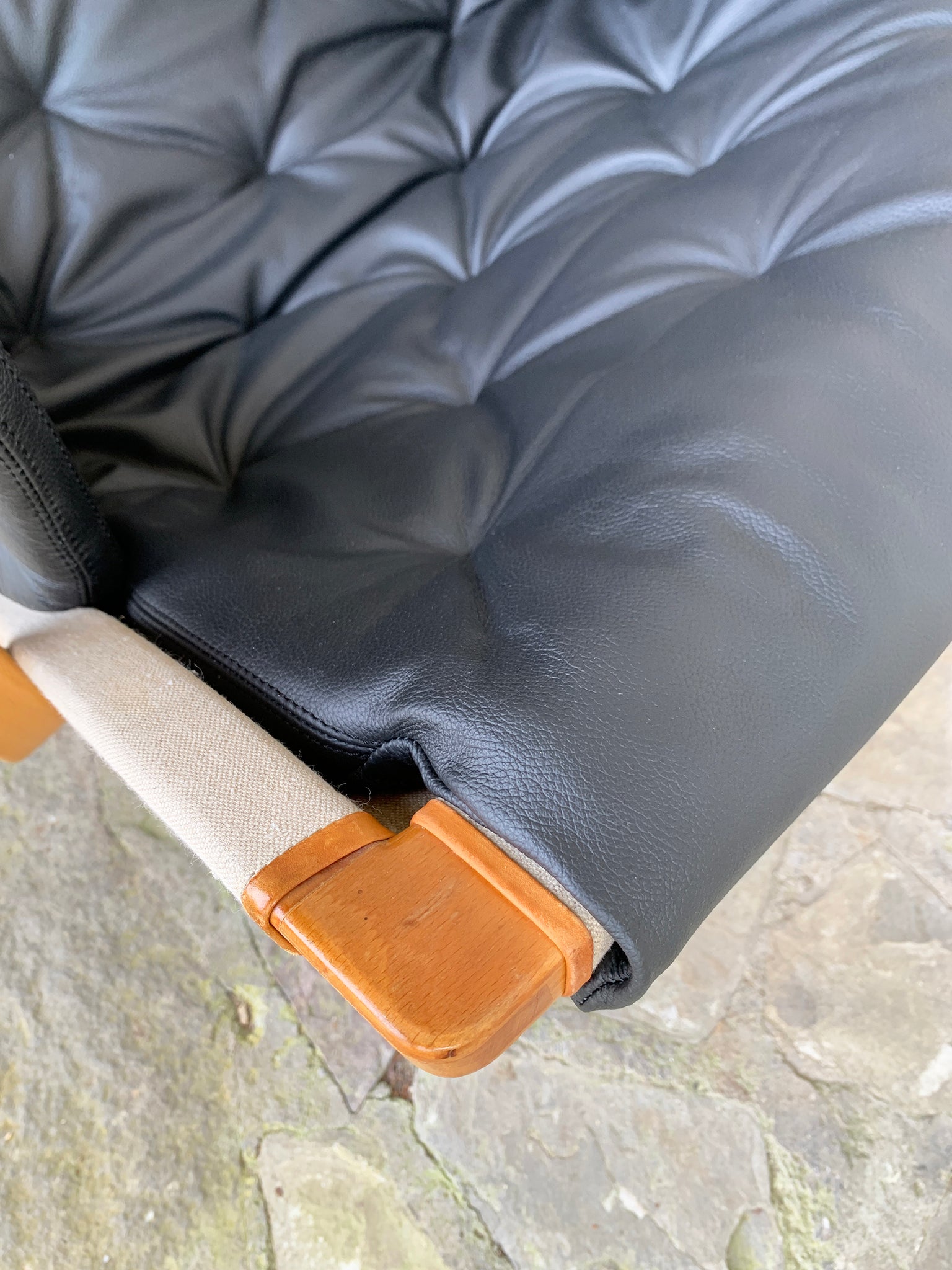 Pernilla Lounge Arm Chair, new leather, by Bruno Mathsson, Sweden 1970