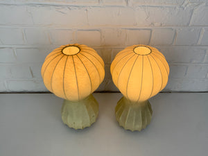 Pair small cocoon Gatto Table Lamps Achille & Pier Castiglioni Flos Italy 1960