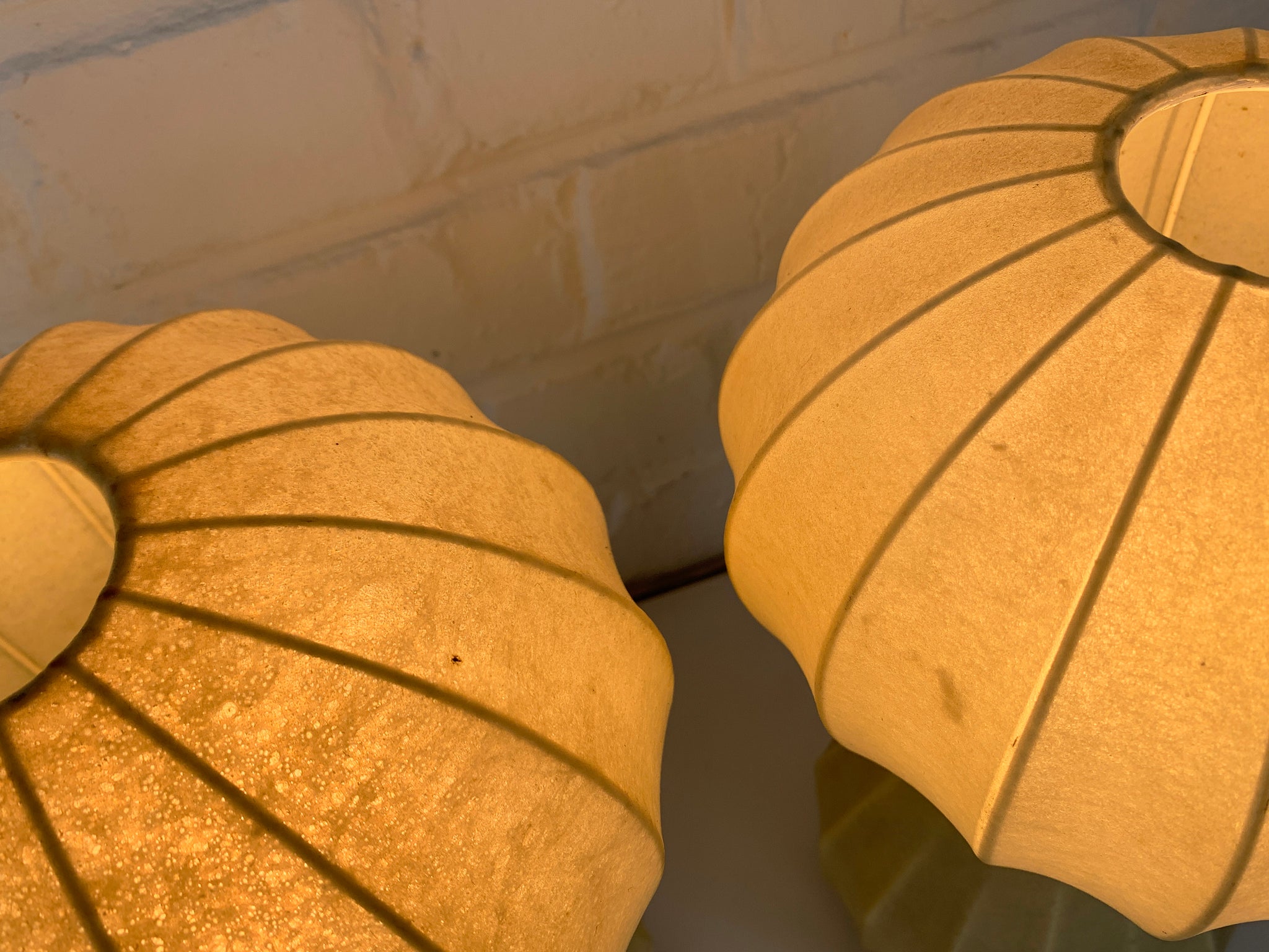 Pair small cocoon Gatto Table Lamps Achille & Pier Castiglioni Flos Italy 1960